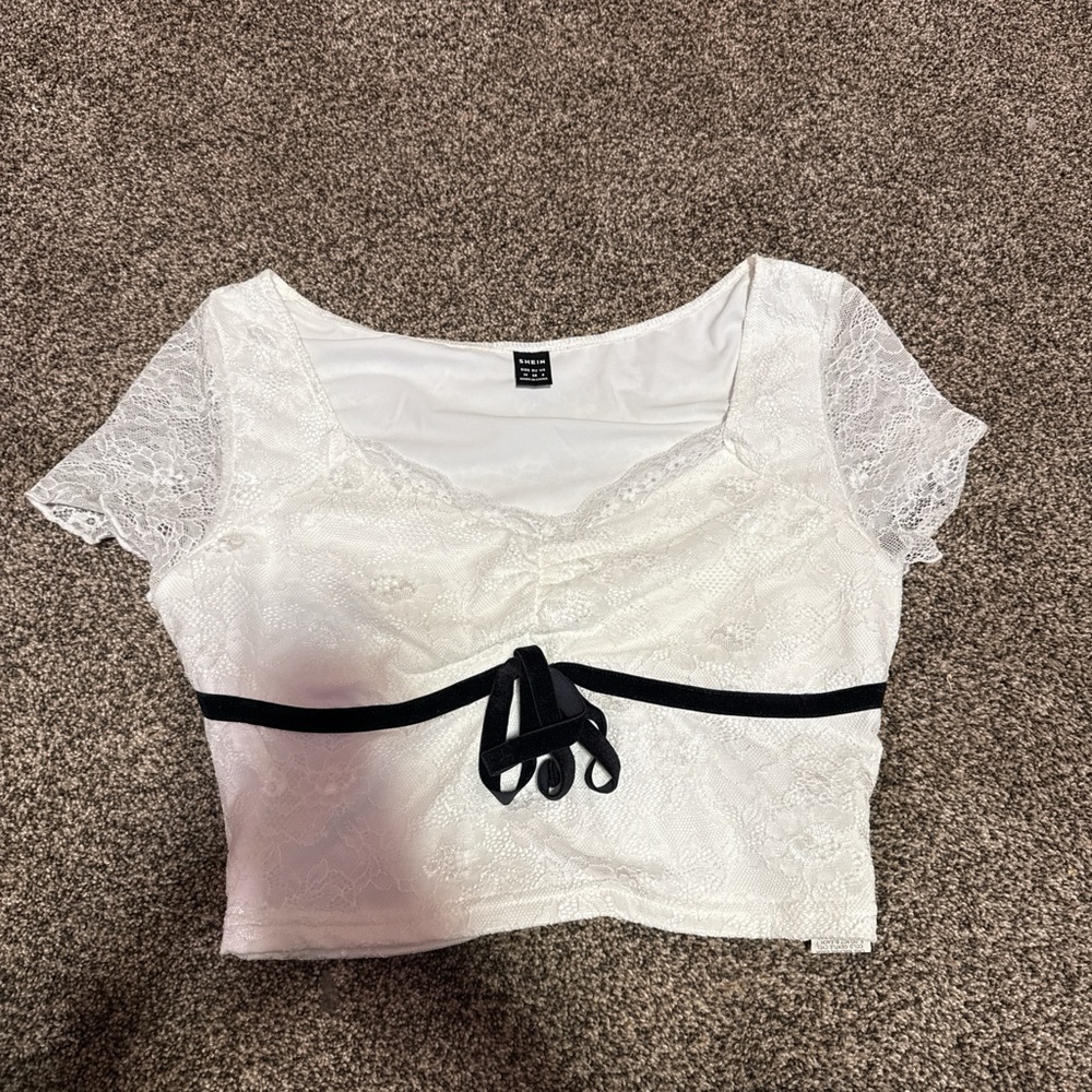 Elegant White Lace Crop Top